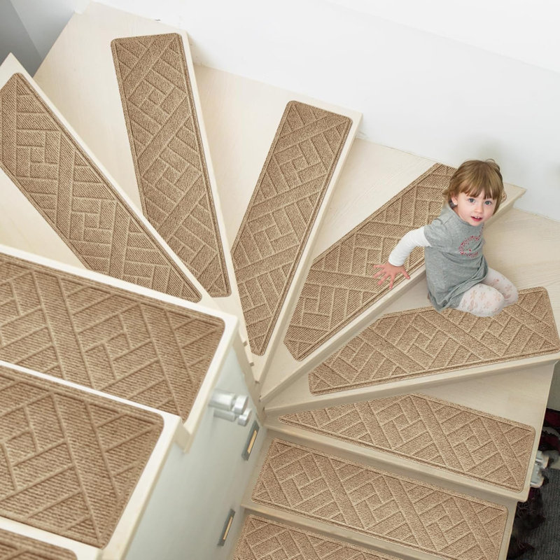 Tapis d'escalier antidérapant, Beige