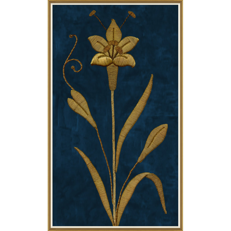 Royal Blue And Gold French Embroidery Circa 1850 Giclee Print by Dana Gibson