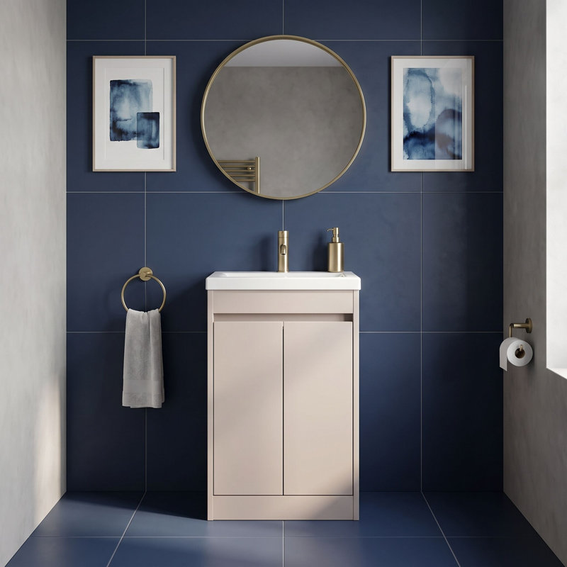 Havana Bathroom Vanity, Soft Linen, 62 cm W