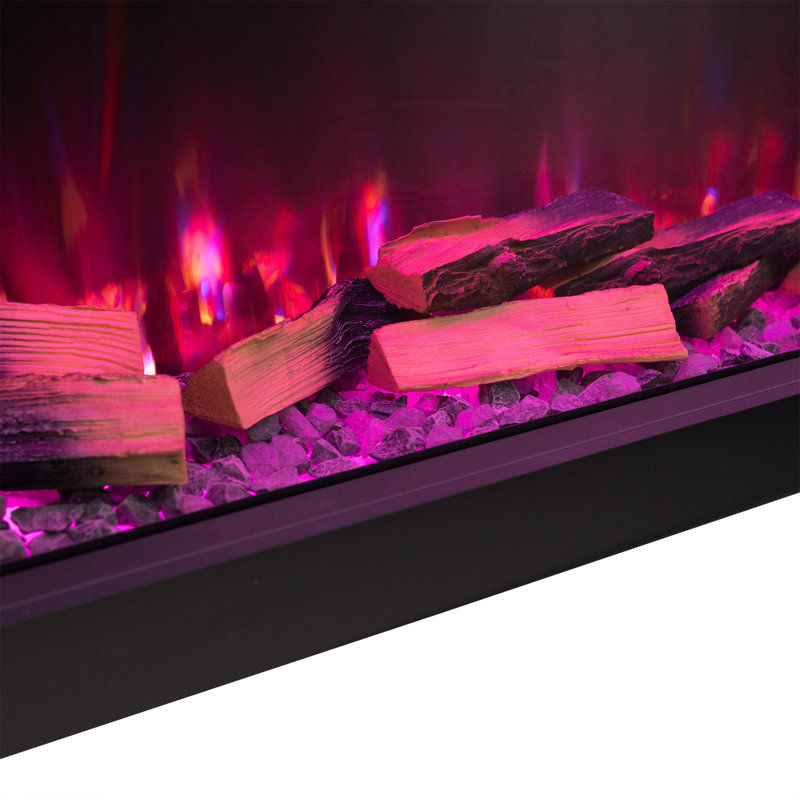 Neeve Ebern Designs Black Electric Fireplace with 5120 BTU, 55.5cm H x 150cm W x 17cm D
