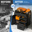 Mobile Tool Storage Cabinet with Lockable Compartment, 4 Drawers and Steel Top, Rolling Garage Organizer, 34.3"H