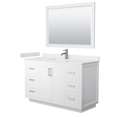 Ensemble de meuble-lavabo simple 54 po avec plateau en marbre de culture Miranda