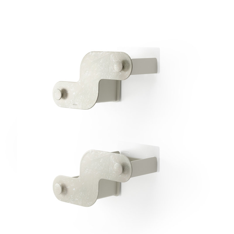 Ensemble de 2 boîtes de rangement de salle de bain adhésives Nami, sans perceuse, White