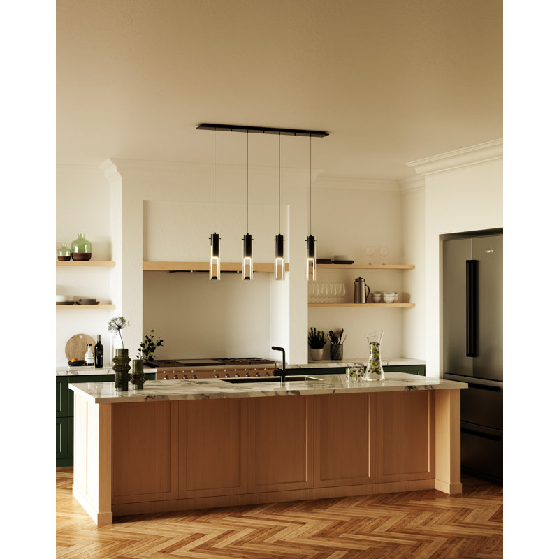 Lena LED Pendant, 6 Lights, Brushed Nickel, 50 W