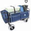 Chariot de plage pour le sable, capacité de 500 lb, chariot tout terrain à structure en acier avec pneus pneumatiques de 9 po, conception pliable pliable, bleu foncé