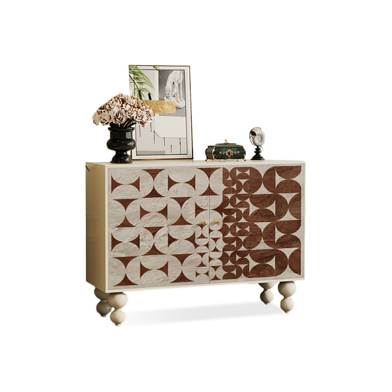 Armoire d'appoint moderne en bois massif, Blanc