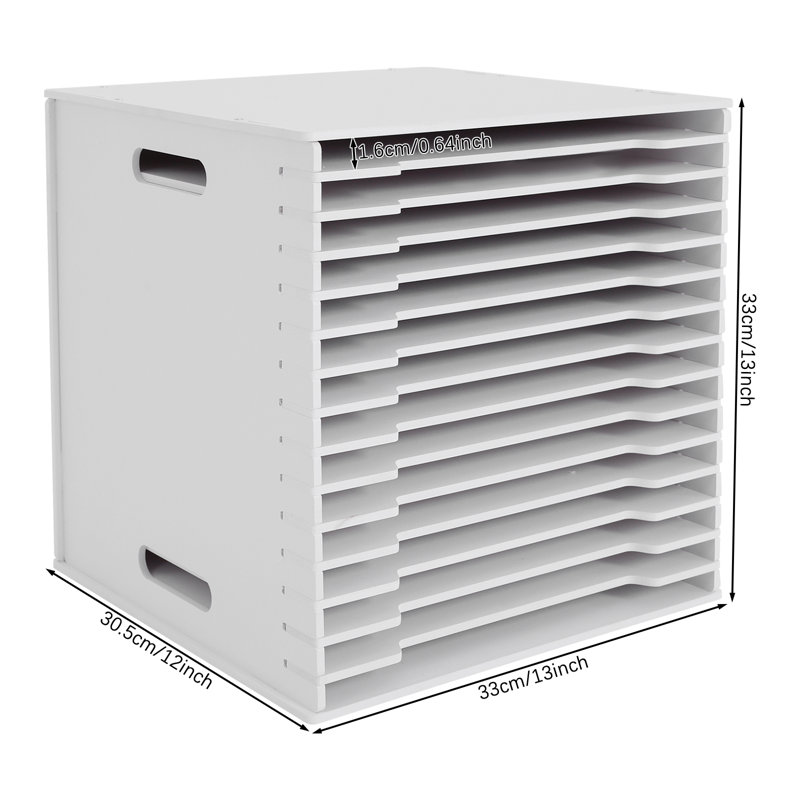 15-Slot File Organizer 12X12" Vertical Document Sorter, Heavy-Duty PVC Magazine Rack For Home Office, Library & Craft Room, 33 Lbs Capacity, White