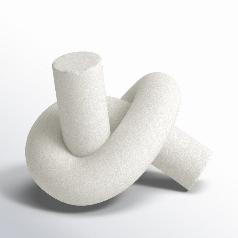Artiana Resin Large Knot Sculpture Decorative Object, 9" H x 7" W x 6" D, White
