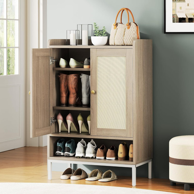 12 paires de rangement pour chaussures, Naturel / blanc