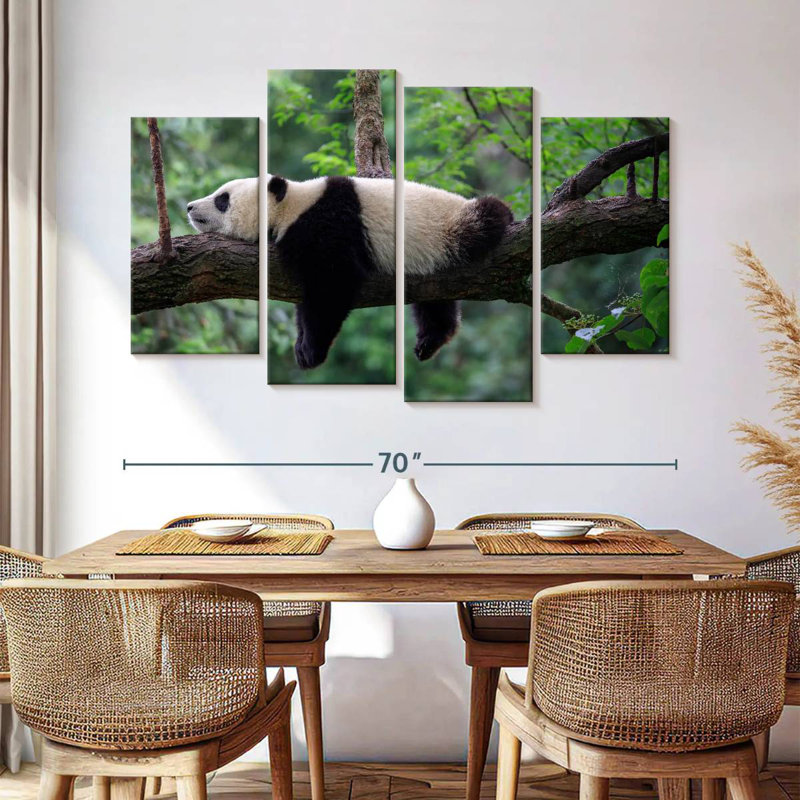 Panda Sleeping On Tree, H 42 po x l 68 po