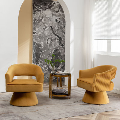 Chynna Velvet Swivel Barrel Chair