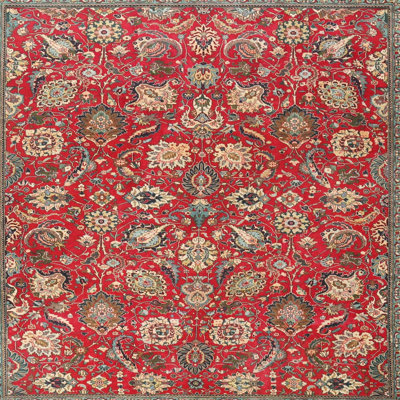 Tapis traditionnel rouge / brun / beige