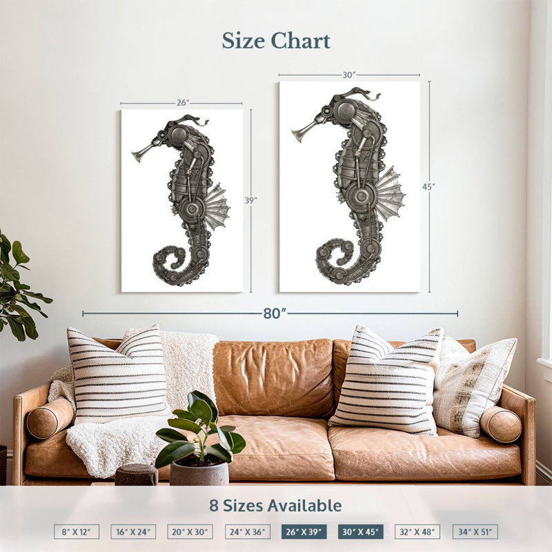 Brampt Steampunk Seahorse, 39" H x 26" W