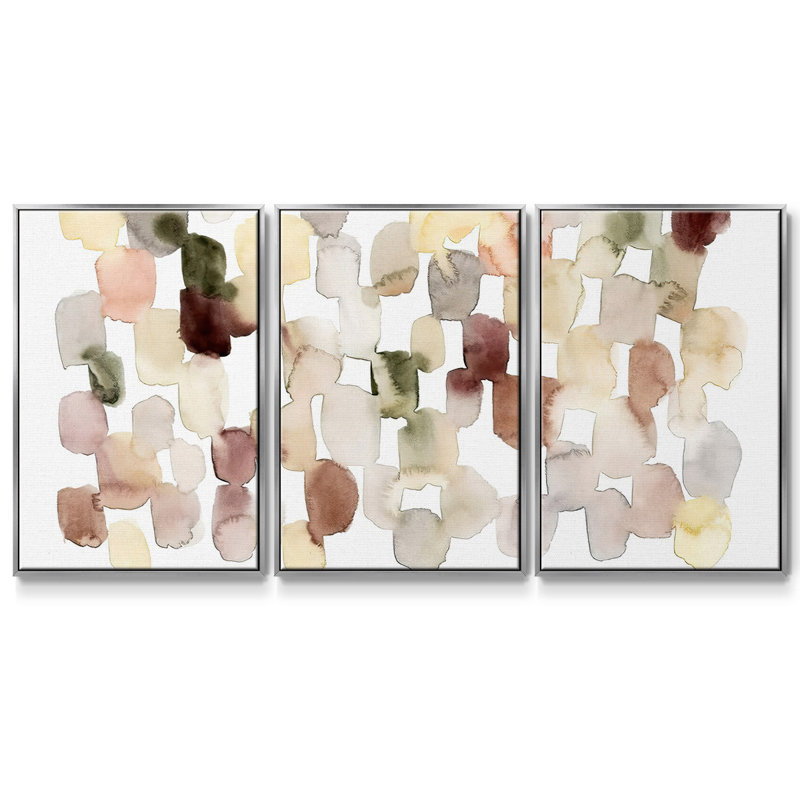 Melted Sediment III - Toile encadrée multi-pièces, H 24 po x l 48 po x P 2 po, Argent