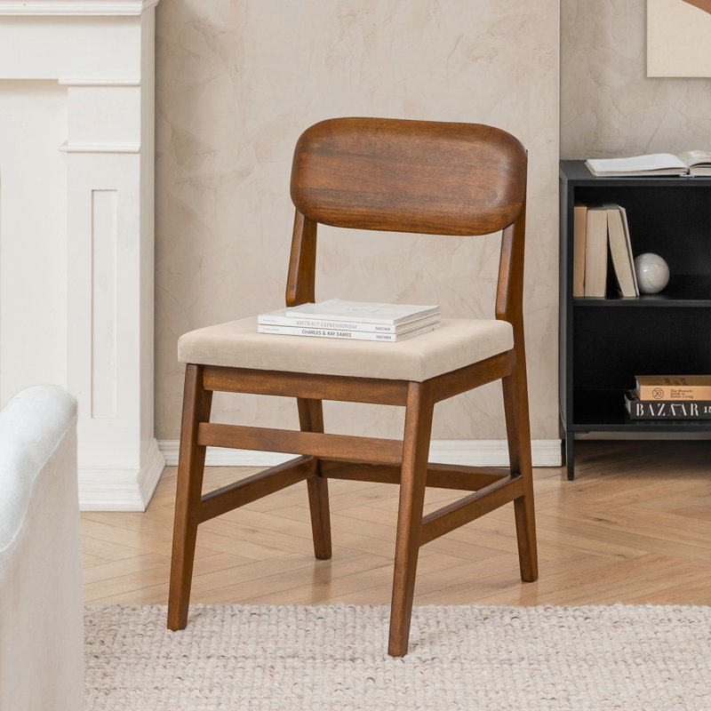 Chaise d'appoint de salle à manger rembourrée en bois massif Loughborough