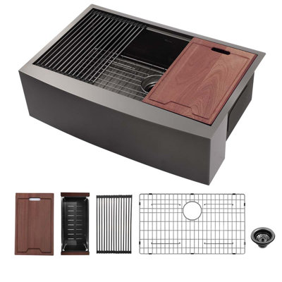 36'' L Farmhouse / Apron Single Bowl Stainless Steel Kitchen Sink