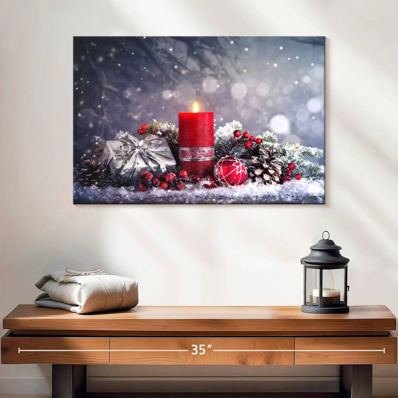 Décoration de l'Avent enneigé, H 16 po x l 24 po