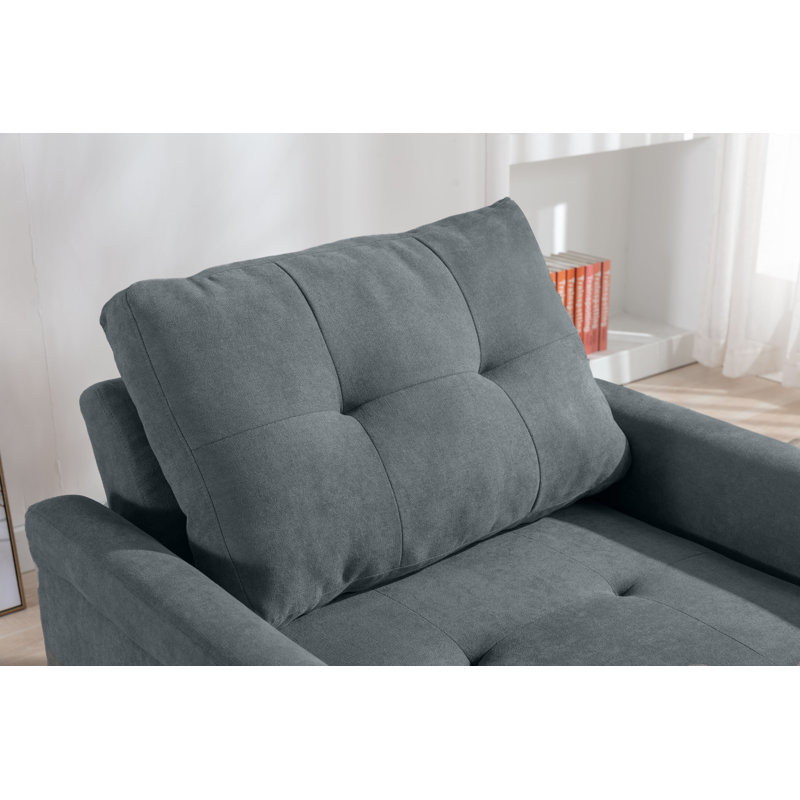 Upholstered Accent Chair, Dark Gray Polyester