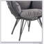 Chaise longue en osier et tissu Aeven