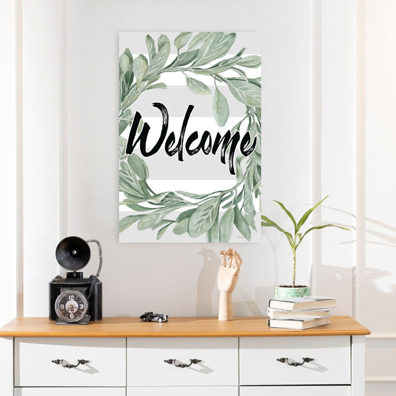 Welcome, art contemporain, H 24 po x l 16 po