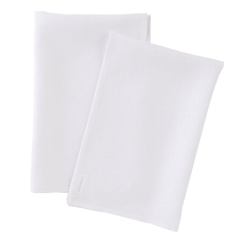 Kitchen Linen - 100% Pure Linen Kitchen Towels, White