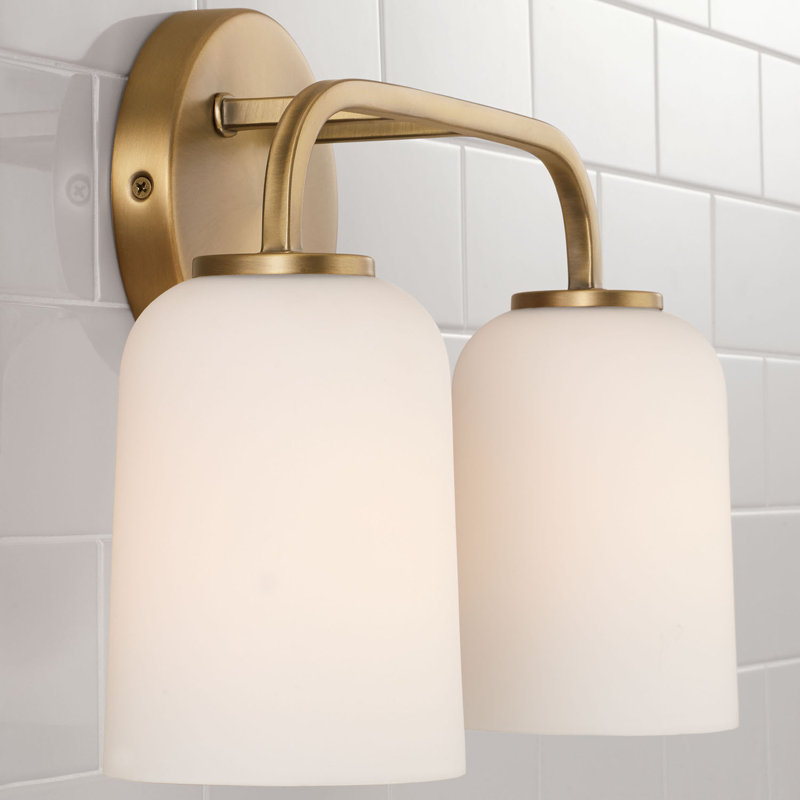 2 - Light Dimmable Vanity Light, Gold