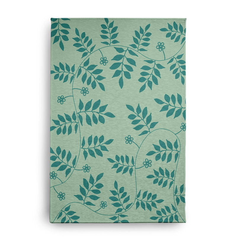 Chenille Floral Indoor / Outdoor Rug, Rectangle 4' x 6'