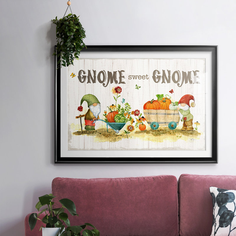 Gnome Sweet Gnome, reproduction d'art encadrée, Noir, H 27 po x l 39 po x P 1,5 po