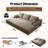 Oversized Upholstered Boneless Chaise Lounge, 3 Piece No Assembly Required Sleeper Couch,3 Seater Sofa Bed-1341986789