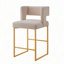 Tabouret à hauteur de comptoir moderne avec dossier ouvert carré et pieds robustes en fer, ensemble de 2 chaises de bar polyvalentes