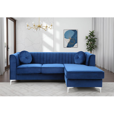 Tetouan Velvet Microsuede Sofa Chaise