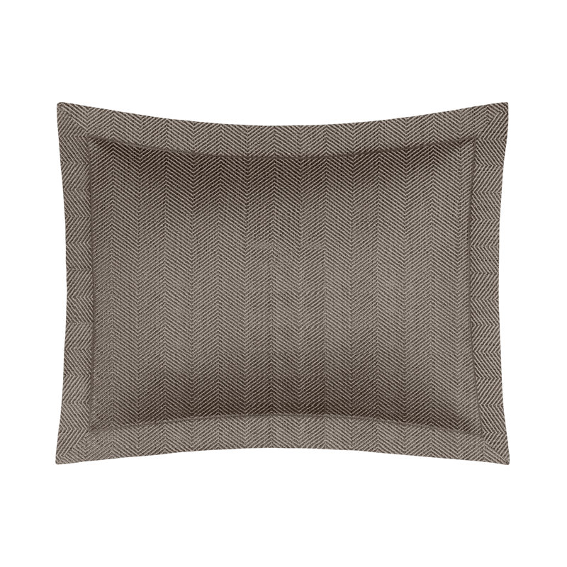 Zebra Chevron 100% Linen Sham, Taupe, Standard