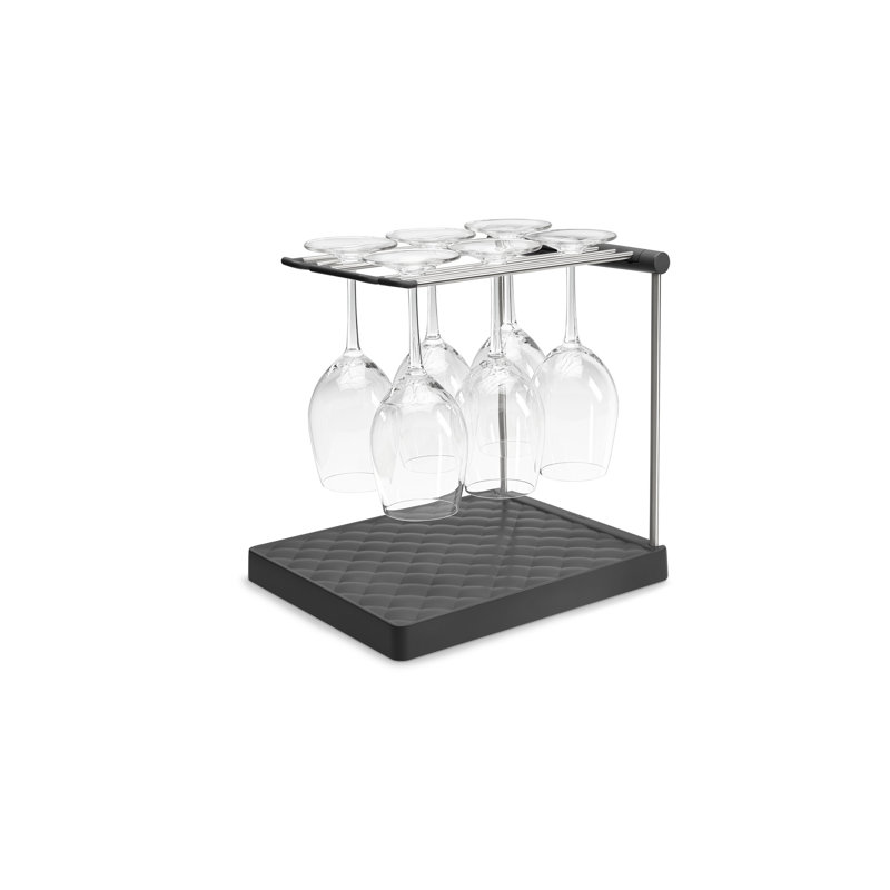 Charcoal Folding Wine Glass Drying Rack Organizer