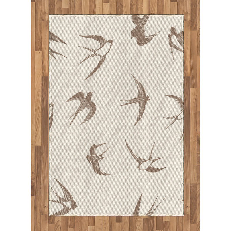 Tapis décoratif abstrait à haute densité en fibres longues, Rectangle— 4 pi x 5 pi 8 po