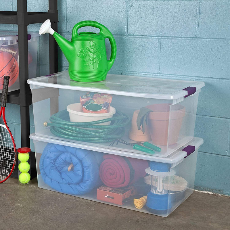 Sterilite Clear View Storage Container Tote w/ Latching Lid