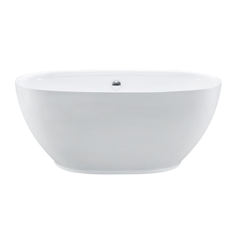 55" x 30" Freestanding Soaking Acrylic Bathtub