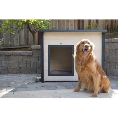 Adela New Age Pet ECOFLEX® Rustic Lodge Style Outdoor Dog House