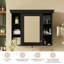 Armoire à pharmacie murale 35 po x 28 po avec porte miroir et 6 tablettes ouvertes noires | Idée de cadeau-582917835