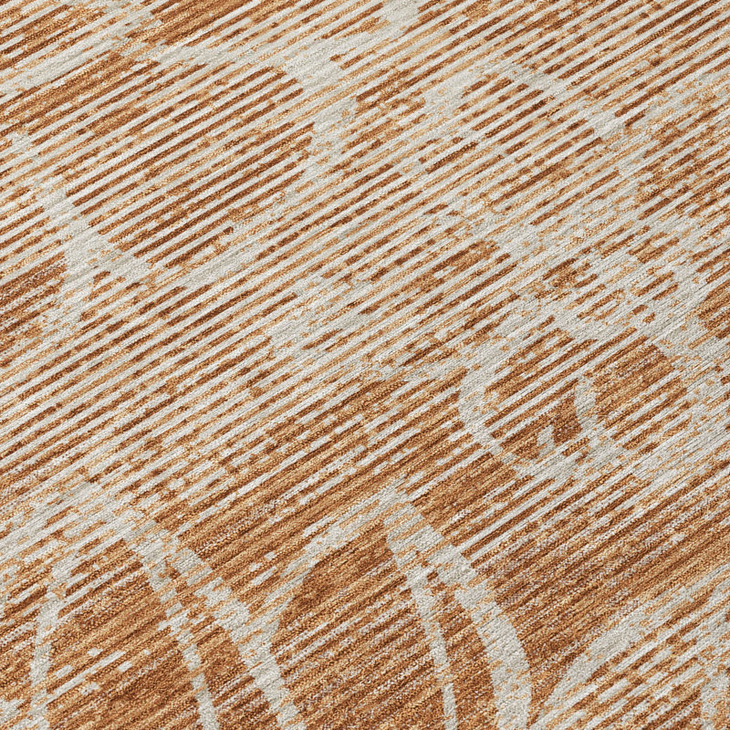 Tapis floral intérieur / extérieur lavable à la machine Chantille ACN2789, Paprika, 3 pi x 5 pi