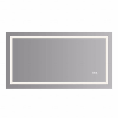 60" X 32" Led Bathroom Accent Mirror With Anti-Fog And Touch Sensor  - Modern Frameless Lighted Wall Mirror