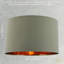 Olive Green Cotton Floor/Pendant Lampshade With Shiny Copper Inner By-2069681760