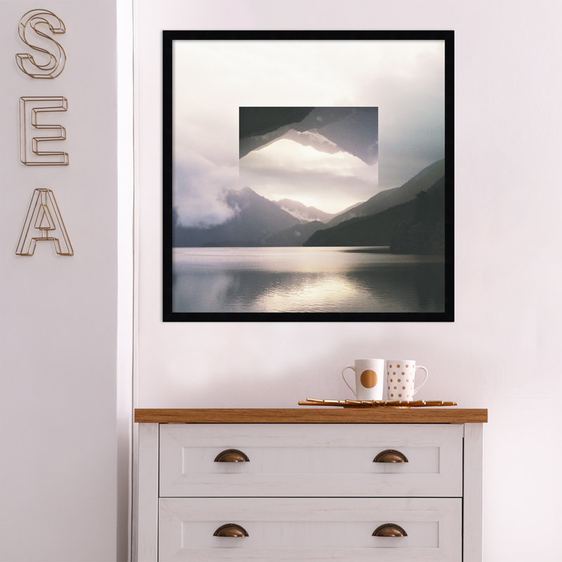 Reflected Landscape by Laura Marshall, Black, 25" H x 25" W x 1" D
