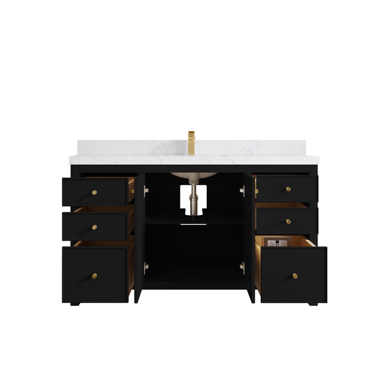 Meuble-lavabo simple 60 po avec plateau Chicago, Empira