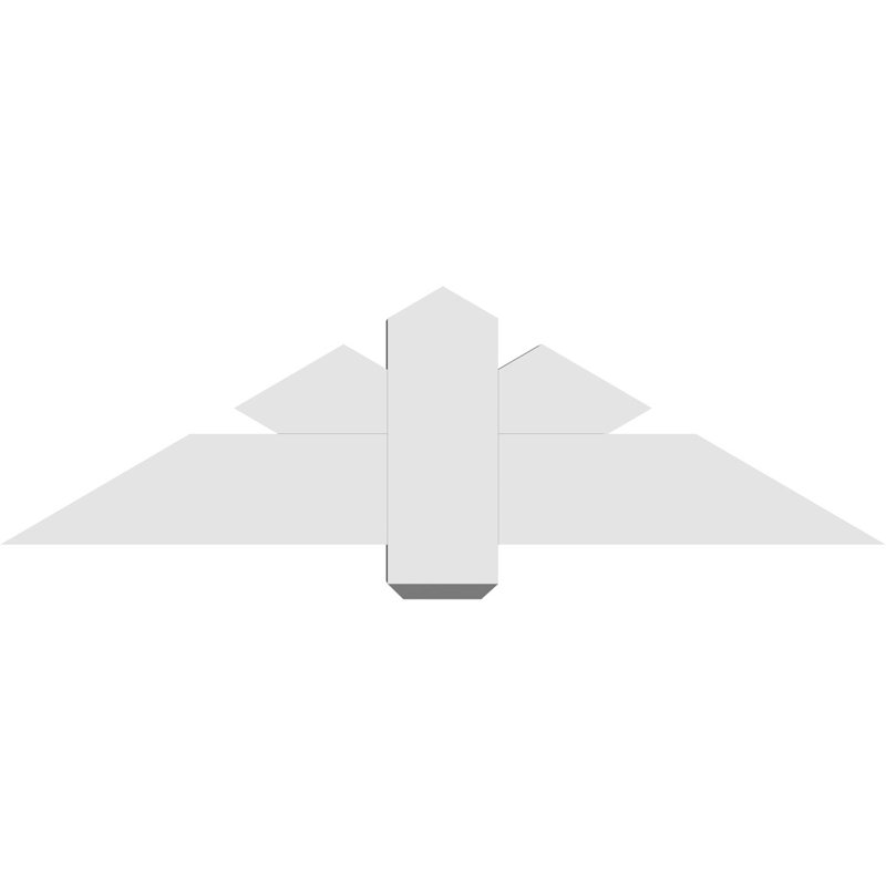 Support de pignon en PVC de qualité architecturale Kennewick, H 14 po x l 48 po (pas: 7/12), P 4 po x F 6 po