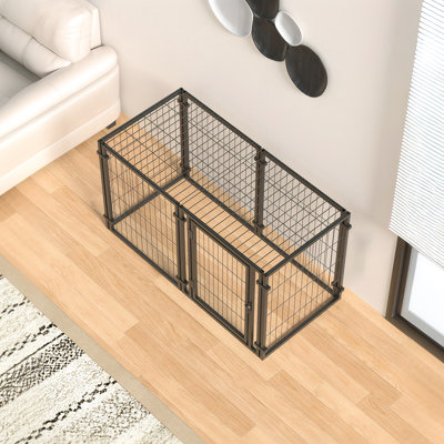 Cage pour chiots - cage de 47,2 po pour toutes les races, métal, intérieur extérieur, noir, parc de 47,2 po x l 23,6 po