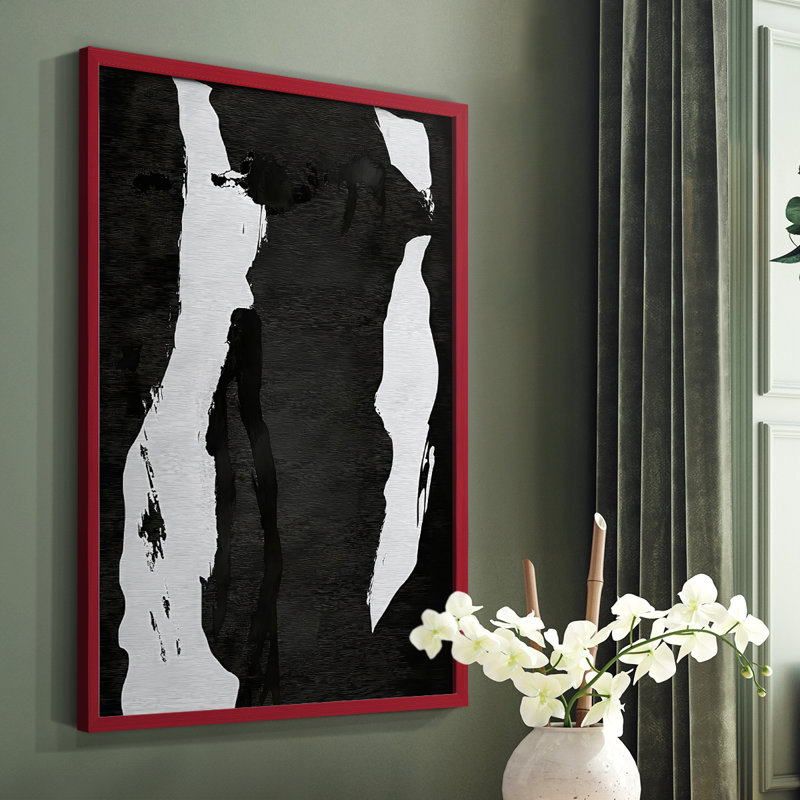 Abstrait, encadré, reproduction encadrée, Rouge, H 29 po x l 23 po
