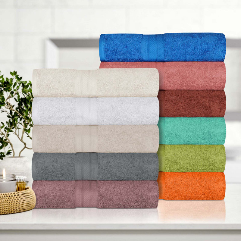 Glenlee Ultra Plush 4 Piece Cotton Bath Towel Set, Almond