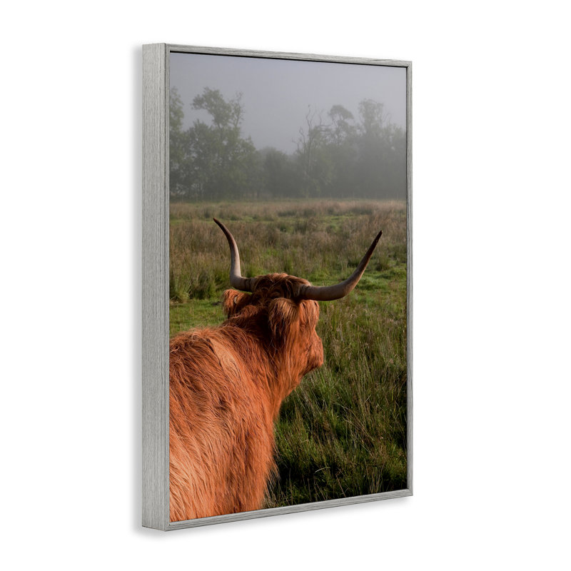 «Highland Cow Gazing Out», estampe numérique, conception par Jenny Rainbow Fine Art, H 18 po x l 12 po