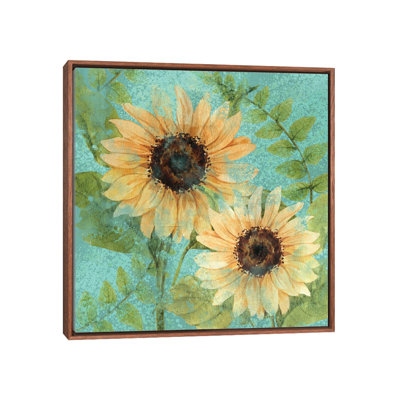 Sunflower Teal by Kimberly Allen - Painting on Canvas