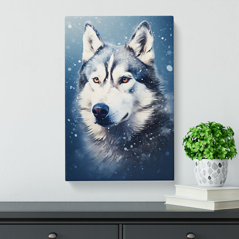 Husky Digital Art No.2 - No Frame Print, 60cm H x 40cm W x 3cm D
